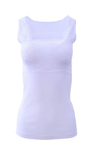 Load image into Gallery viewer, Mare Luxury 100% Mako Cotton Women&#39;s Lace-Trimmed Tank Top. Proudly Made in Italy.