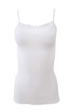 Load image into Gallery viewer, BASIC COTTON Free Spirit Premium Quality 100% Cotton Women&#39;s Camisole with Lace Trim.