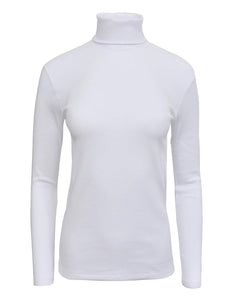 BASIC COTTON Free Spirit Premium Quality 100% Brushed Cotton Women's Turtleneck Top.Made in Italy.