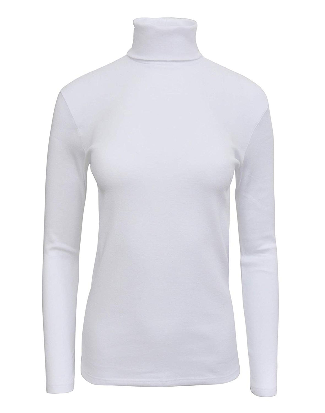BASIC COTTON Free Spirit Premium Quality 100% Brushed Cotton Women's Turtleneck Top.Made in Italy.