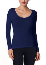 Load image into Gallery viewer, EGI Luxury Modal Women&#39;s Long Sleeved T-Shirt. Proudly Made in Italy (Deep Crew Neck).