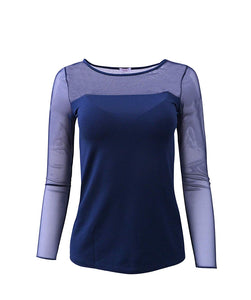 EGI Luxury Modal Women's Tulle Top Long Sleeved. Proudly Made in Italy.