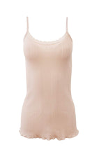Load image into Gallery viewer, BASIC COTTON Free Spirit Premium Quality 100% Cotton Women&#39;s Openwork Camisole. Made in Italy.