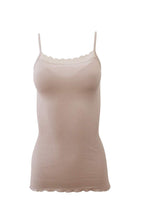 Load image into Gallery viewer, BASIC COTTON Free Spirit Premium Quality 100% Cotton Women&#39;s Camisole with Lace Trim.