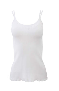 BASIC COTTON Free Spirit Premium Quality 100% Cotton Women's Openwork Double-Strap Camisole.