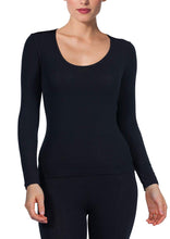 Load image into Gallery viewer, EGI Luxury Modal Women&#39;s Long Sleeved T-Shirt. Proudly Made in Italy (Deep Crew Neck).