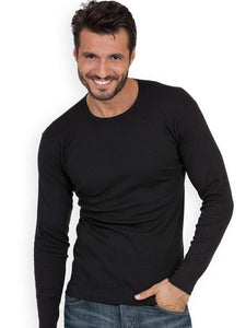 100% Brushed Cotton Men's Long Sleeve Shirt Made in Italy