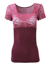 Load image into Gallery viewer, Mare Luxury Merino Wool Blend Women&#39;s Top with Lace. Proudly Made in Italy.