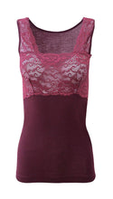 Load image into Gallery viewer, Mare Luxury Merino Wool Blend Women&#39;s Lace -Trimmed Tank Top (S - XXL). Proudly Made in Italy.