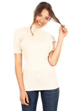Load image into Gallery viewer, EGI Exclusive Merino Wool Blend Top with Short Sleeves. Proudly Made in Italy.