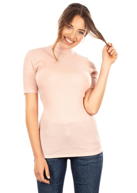 EGI Exclusive Merino Wool Blend Top with Short Sleeves. Proudly Made in Italy.