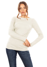 Load image into Gallery viewer, EGI Exclusive Collections Merino Wool Blend Boat Neck Top with Long Sleeves. Proudly Made in Italy (8248)