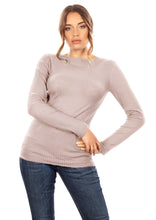 Load image into Gallery viewer, EGI Exclusive Collections Merino Wool Blend Boat Neck Top with Long Sleeves. Proudly Made in Italy (8248)