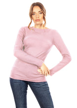 Load image into Gallery viewer, EGI Exclusive Collections Merino Wool Blend Boat Neck Top with Long Sleeves. Proudly Made in Italy (8248)