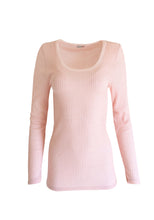 Load image into Gallery viewer, EGI Exclusive Collections Merino Wool Blend Tulle Trim Top with Long Sleeves. Proudly Made in Italy.