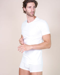 BASIC COTTON Free Spirit Premium Quality Cotton Men's V - Neck T-Shirt Proudly Made in Italy (985)
