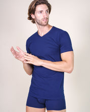 Load image into Gallery viewer, BASIC COTTON Free Spirit Premium Quality Cotton Men&#39;s V - Neck T-Shirt Proudly Made in Italy (985)