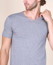 Load image into Gallery viewer, BASIC COTTON Free Spirit Premium Quality Cotton Men&#39;s V - Neck T-Shirt Proudly Made in Italy (985)