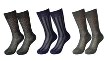 Load image into Gallery viewer, tittimitti® 100% Mercerized &quot;Filo di Scozia&quot; Cotton Men&#39;s Dress &amp; Trouser Socks. 3-Pack. Made in Italy