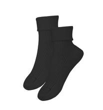 Load image into Gallery viewer, Black Organic Cotton Women&#39;s Socks Made in Italy