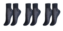 Load image into Gallery viewer, tittimitti® 100% Mercerized Cotton &quot;Filo di Scozia&quot; Women&#39;s Ankle Socks. 3-Pack. Made in Italy.